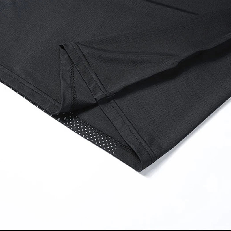 Men's Gym Muscle-Showing Fitness Short Sleeves Outdoor Running Training Thin Mesh Sports T-Shirt Men Summer Ice Silk T-Shirt