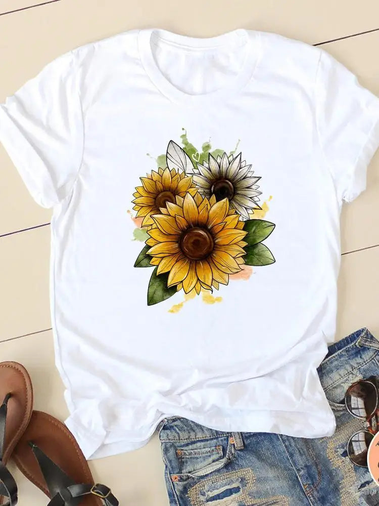 Casual Women's Fashion Women's Short Sleeve Summer Cartoon Fashion Clothing Harajuku  Tops  Graphic T Shirts Aesthetic Polyester