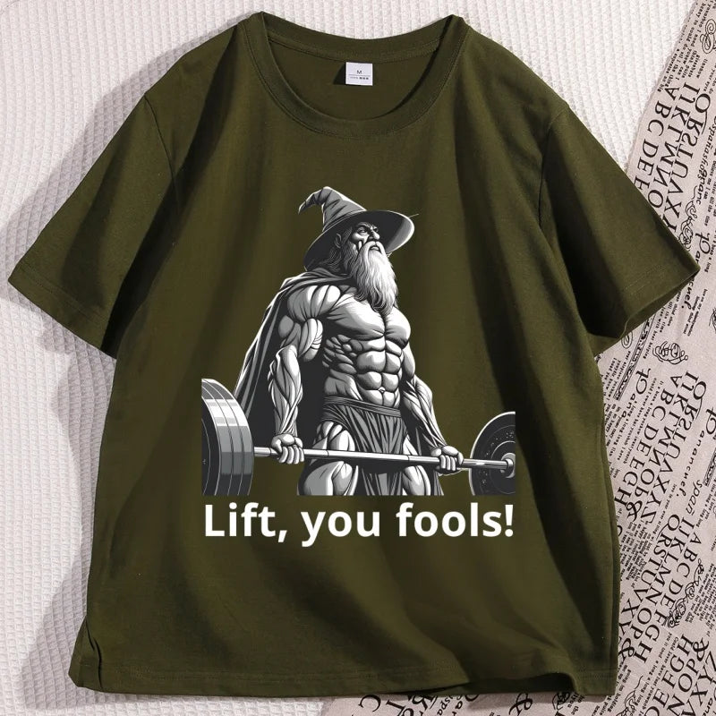 Funny Gym Meme T Shirt Men Workout T-shirt Cotton Short Sleeve Printed Graphic Tees Streetwear Clothing Men's Clothes