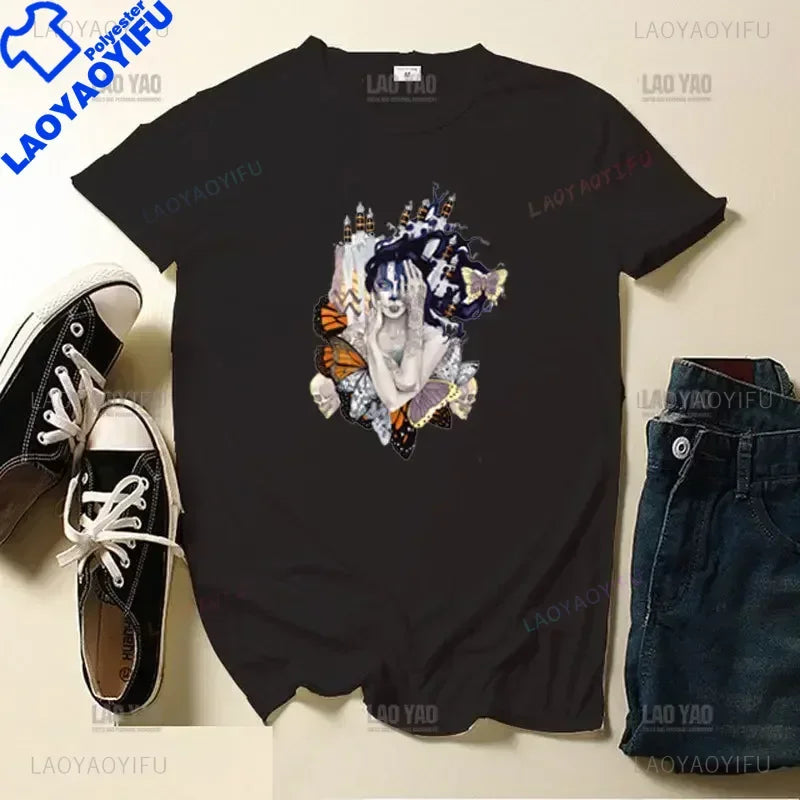 Skull Day of The Dead Graphic T Shirts Skeleton Woman Tshirts Mexican Heritage Flowers Black Tops Casual Kawaii Funny Clothes
