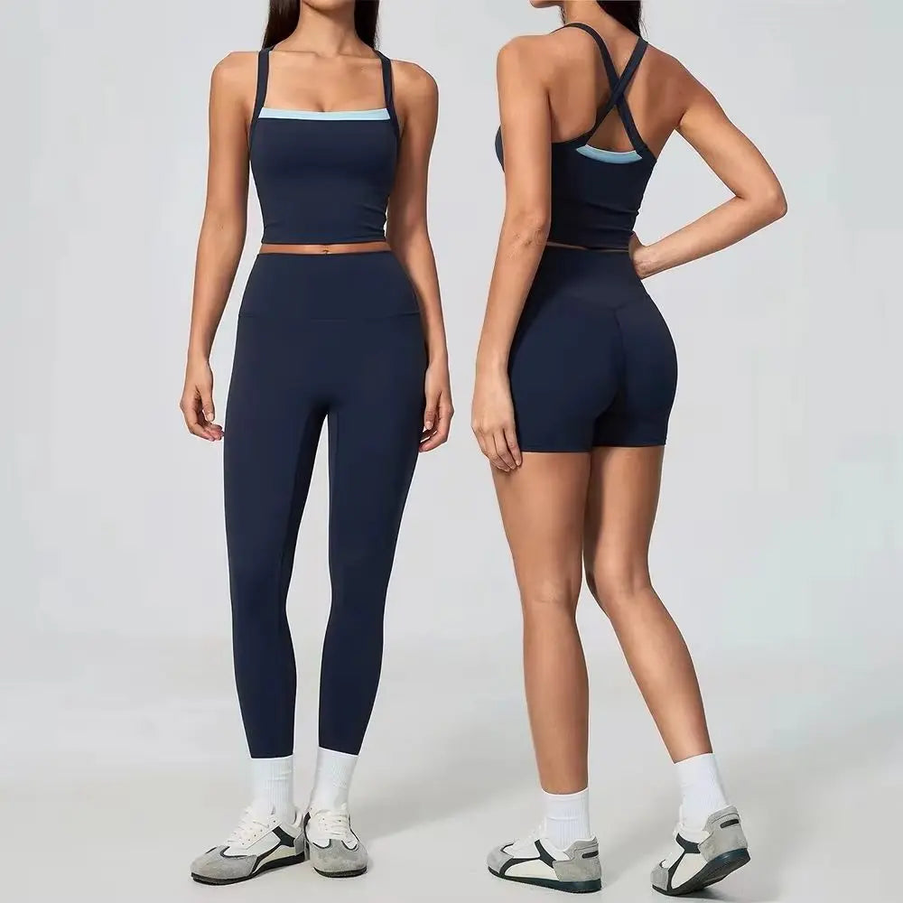 Yoga Set Women Tracksuit 2 Piece Gym Clothing Sportswear Running Tank Top Fitness Leggings Workout Outfits  Athletic Wear Suit