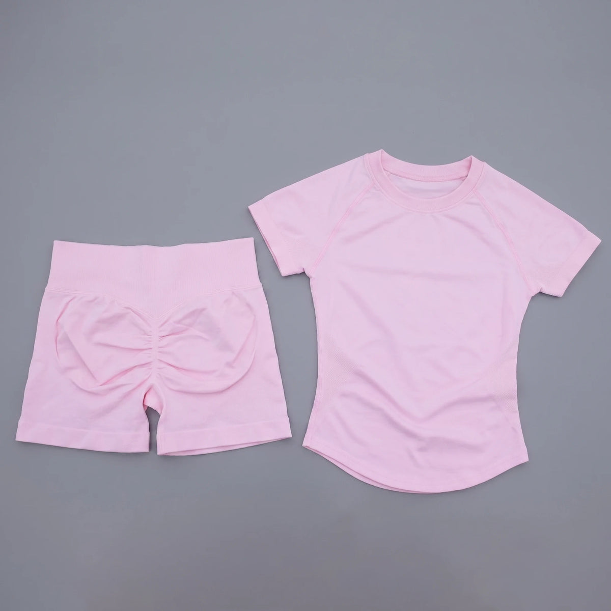 Sports Sets Short Sleeve Seamless Yoga Top Fitness Set Women Workout Running Sports Shorts Gym Suit 2 Pieces