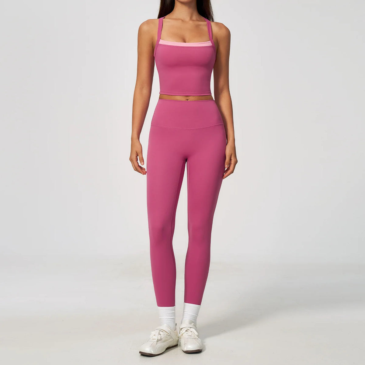 Yoga Set Women Tracksuit 2 Piece Gym Clothing Sportswear Running Tank Top Fitness Leggings Workout Outfits  Athletic Wear Suit