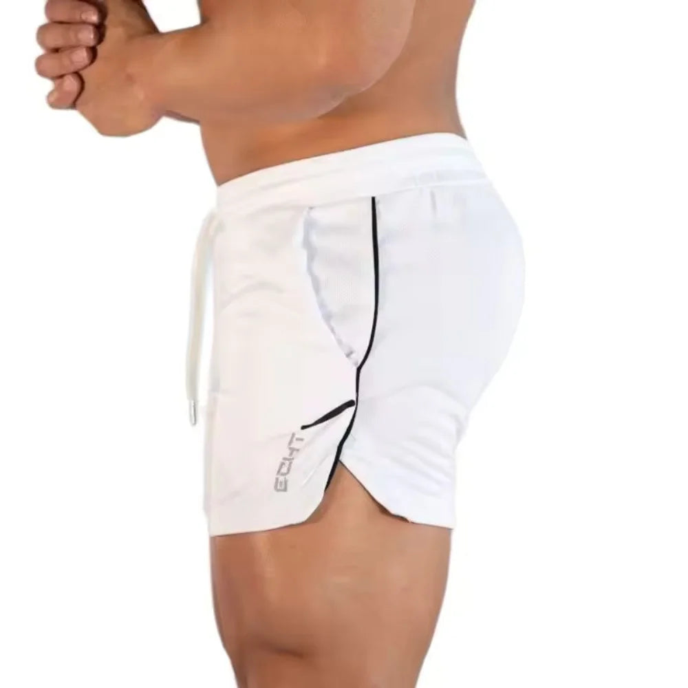 2025 Mens Gym Training Shorts Men Sports Casual Clothing Fitness Workout Running Grid quick-drying compression Shorts Athletics