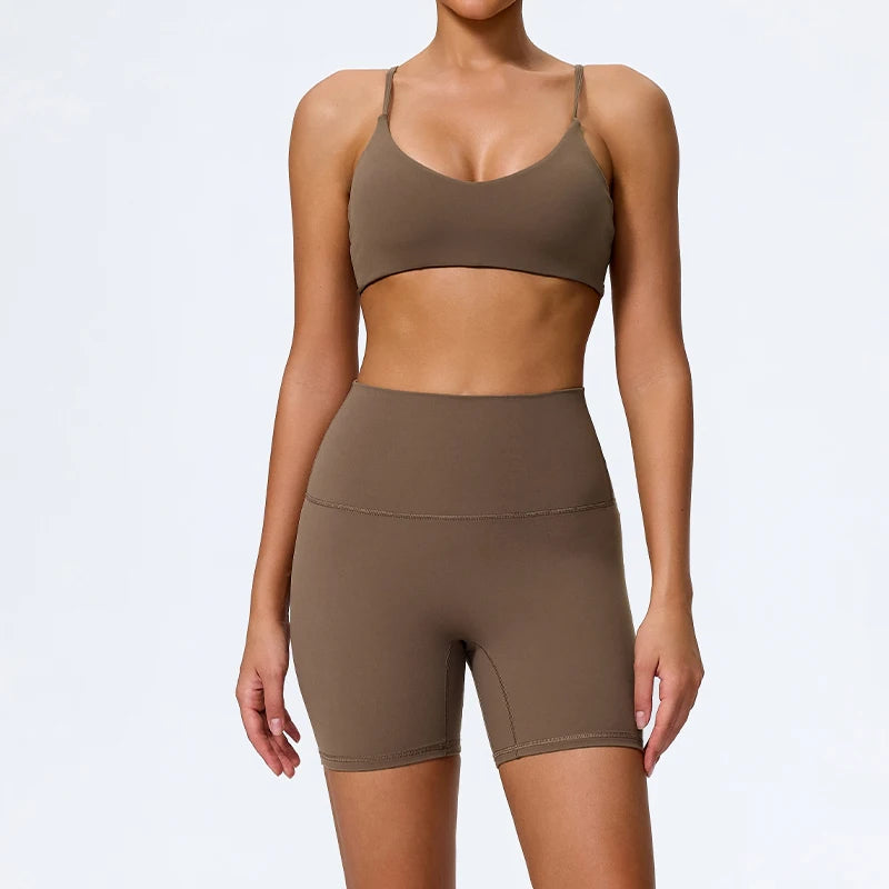 Ctenkevet Summer Women 2Pcs Sleeveless Sports Set Female Gym Two-Piece Yoga Set High Waist Breathable Legging Sportswear Women