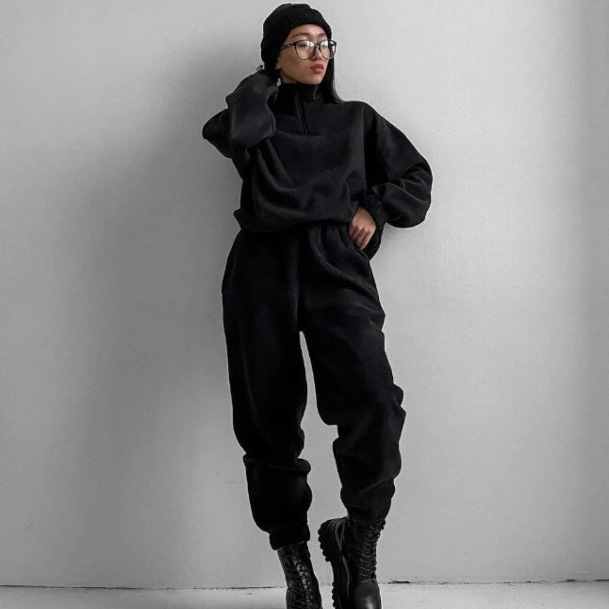 2Pcs/Set Women Sportswear Suit Casual Trousers Solid Color Hooded Sweatshirt And Pant Tracksuit Sport Suit Pullover Sweatshirt
