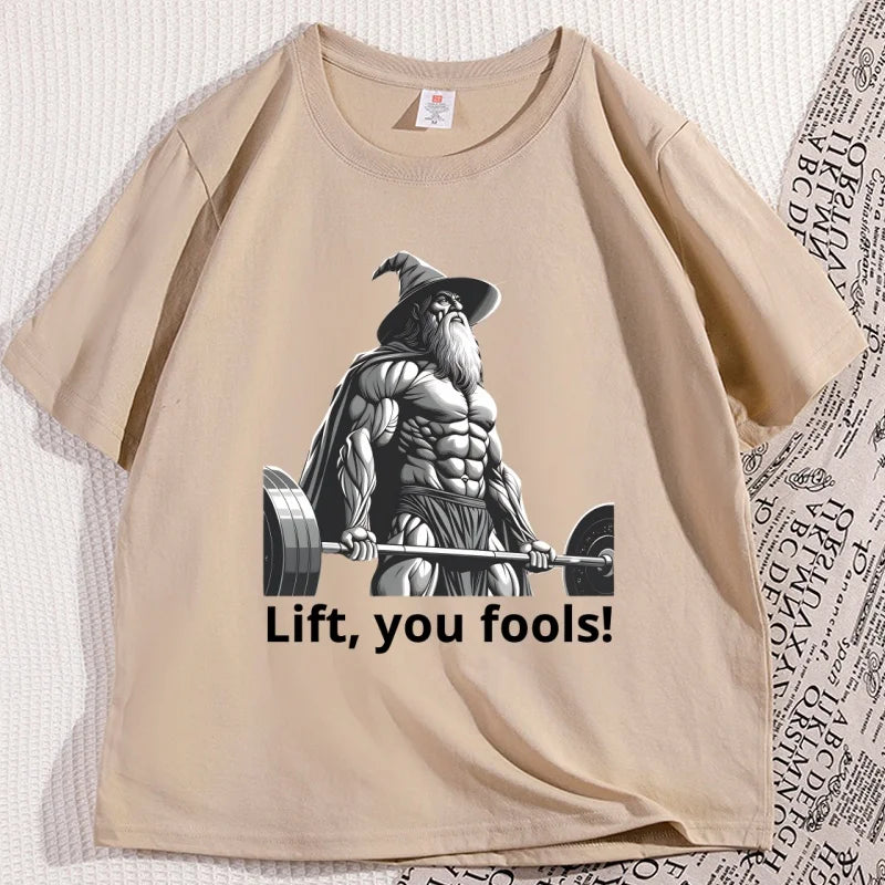 Funny Gym Meme T Shirt Men Workout T-shirt Cotton Short Sleeve Printed Graphic Tees Streetwear Clothing Men's Clothes