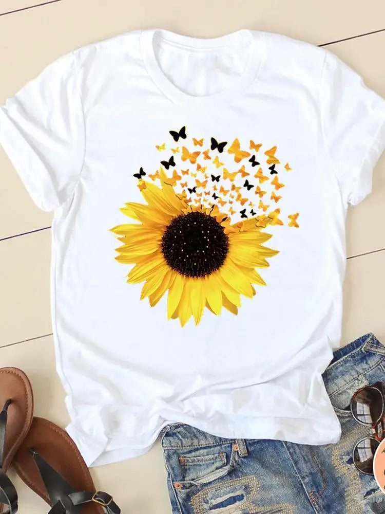 Casual Women's Fashion Women's Short Sleeve Summer Cartoon Fashion Clothing Harajuku  Tops  Graphic T Shirts Aesthetic Polyester