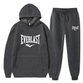 Men's EVERLAST Sportswear Fitness Gym Clothing Running Set Sportswear Straps Autumn_Winter Hoodie Set New Style Clothes for Men