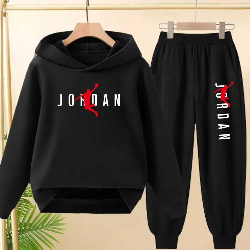 The Children's Sweatshirt L Basketball Set Is Suitable for Boys and Girls Aged 3 to 12featuring a Pullovers,hoodies and Trousers