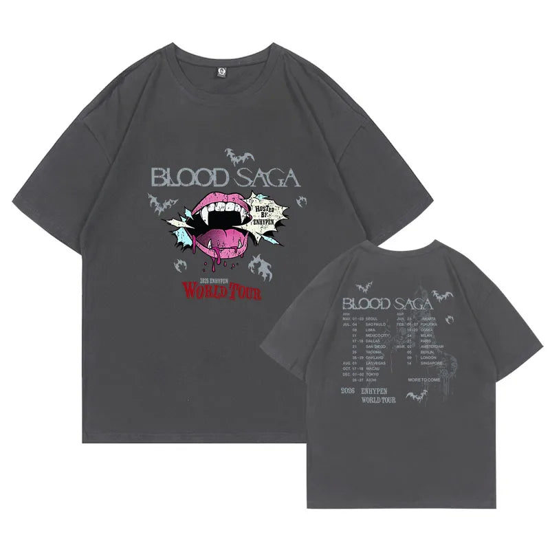 2026 Tour Concert Korean Boy Band Graphic T Shirt Men Women Short Sleeve Fashion Vintage Pop T-shirts