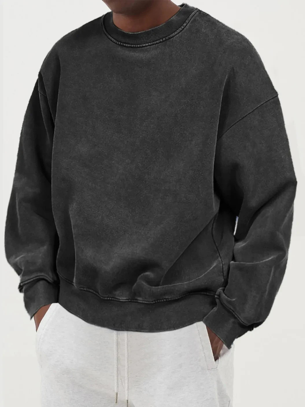 Vintage Solid Sweatshirts Male Washed Cotton Sportswear Warm Autumn Pullovers Casual Comfy Hoodie Fashion Oversized Streetwers