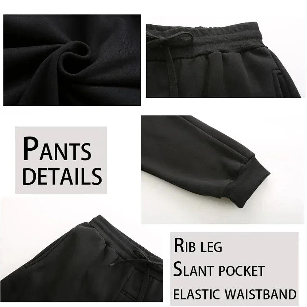 New men's autumn and winter sweatshirt and sweatpants sportswear set, new jogging windproof and warm men's 2-piece set