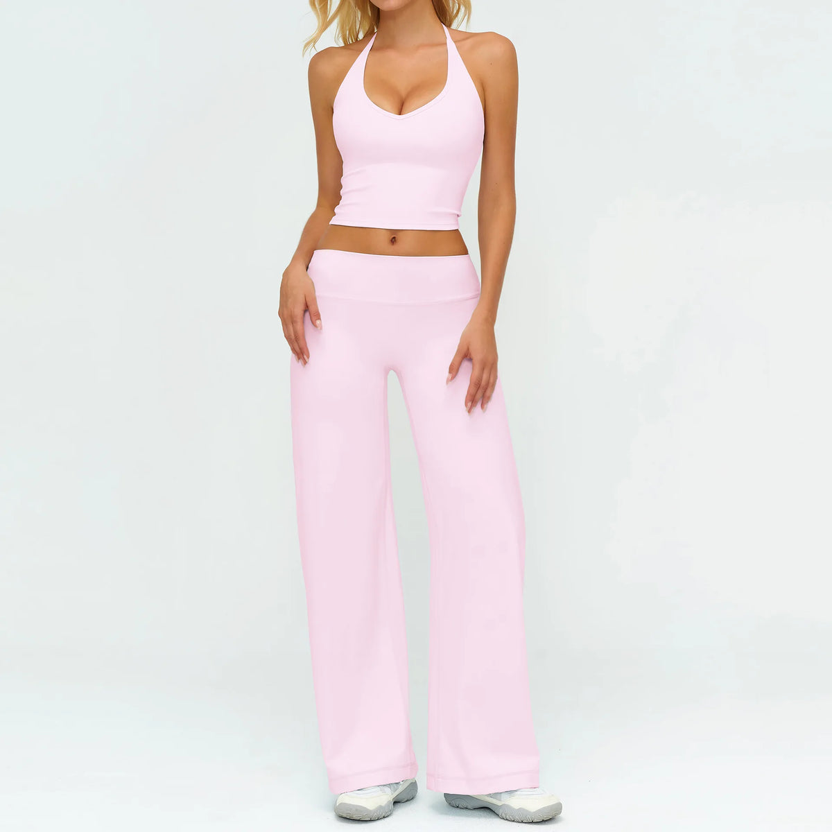 Women's Fitness Set Gym Tracksuit Breathable Sports Bra Flared Trousers Suit Workout Clothing Sportswear Female Athletic Wear
