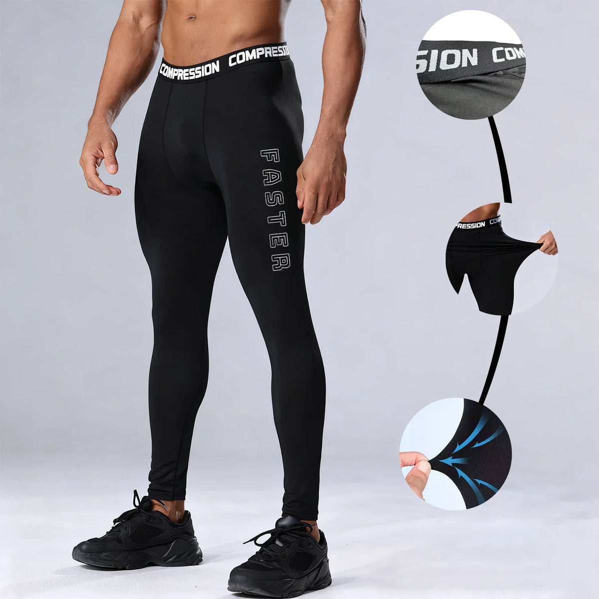 Men's Training Gym Basketball Compression Pants High Elastic Quick Dry Leggings Workout Base Layer