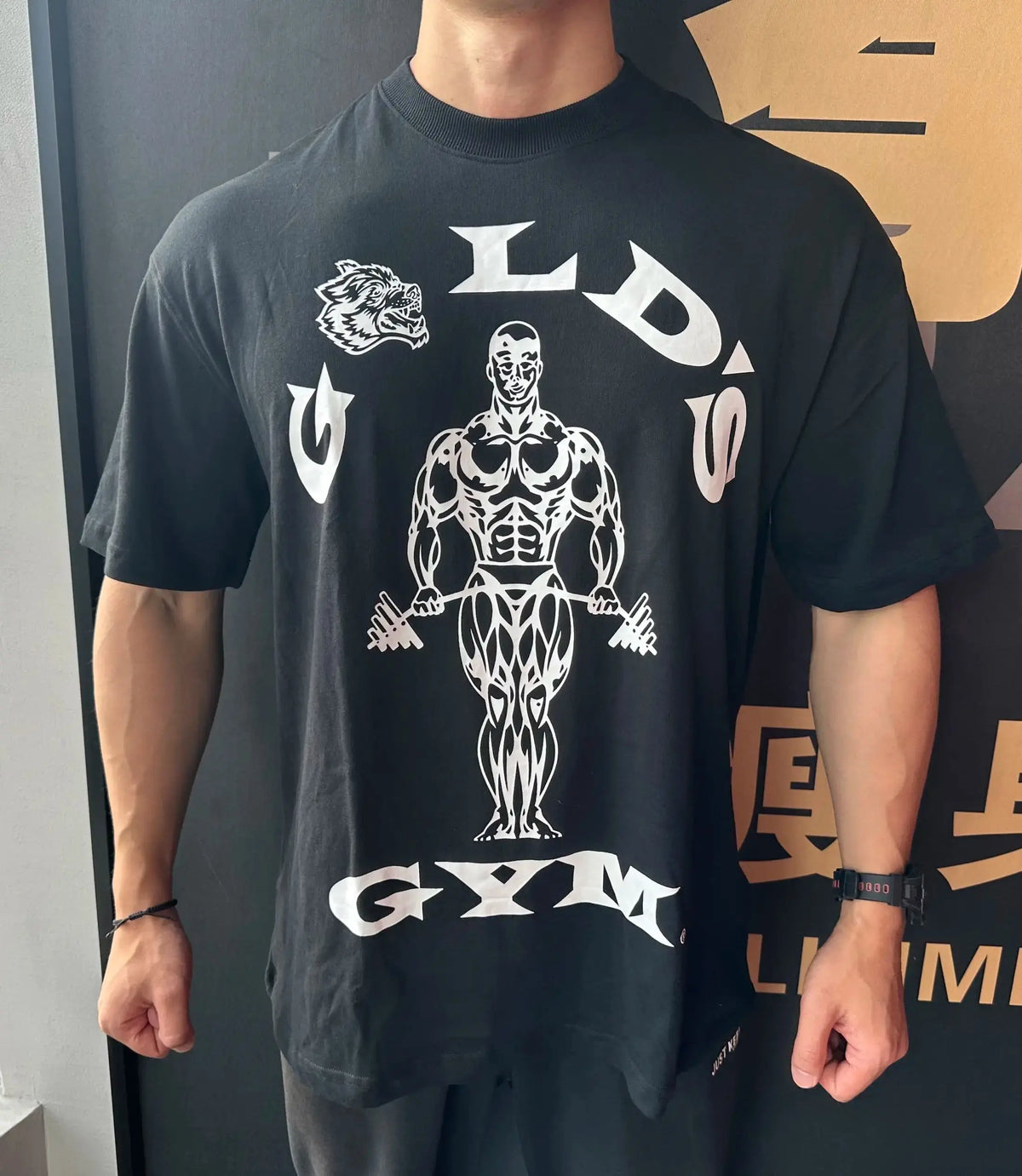 Men's Gym T-shirt Bodybuilder Weightlifting Pattern Printed Short Sleeved Shirt Fitness Exercise Loose Streetwear Casual T-shirt