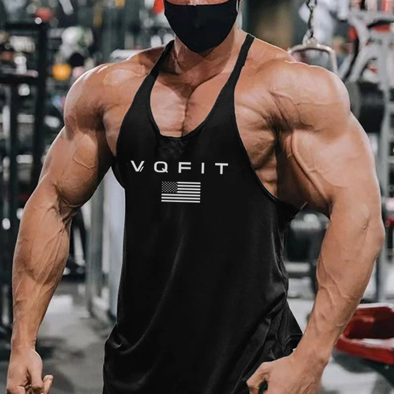 Mens Y Back Running Vests Cotton Gym Stringer Tank Tops Bodybuilding Sleeveless Singlets Muscle Fitness Clothing