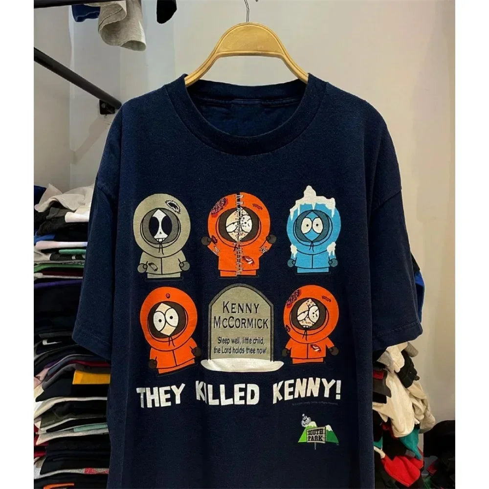 Summer Kenny McCormick South Park Funny T Shirt Anime Peripheral Print Crew Neck Short Sleeve T-Shirt Men Women Cotton Tops Tee