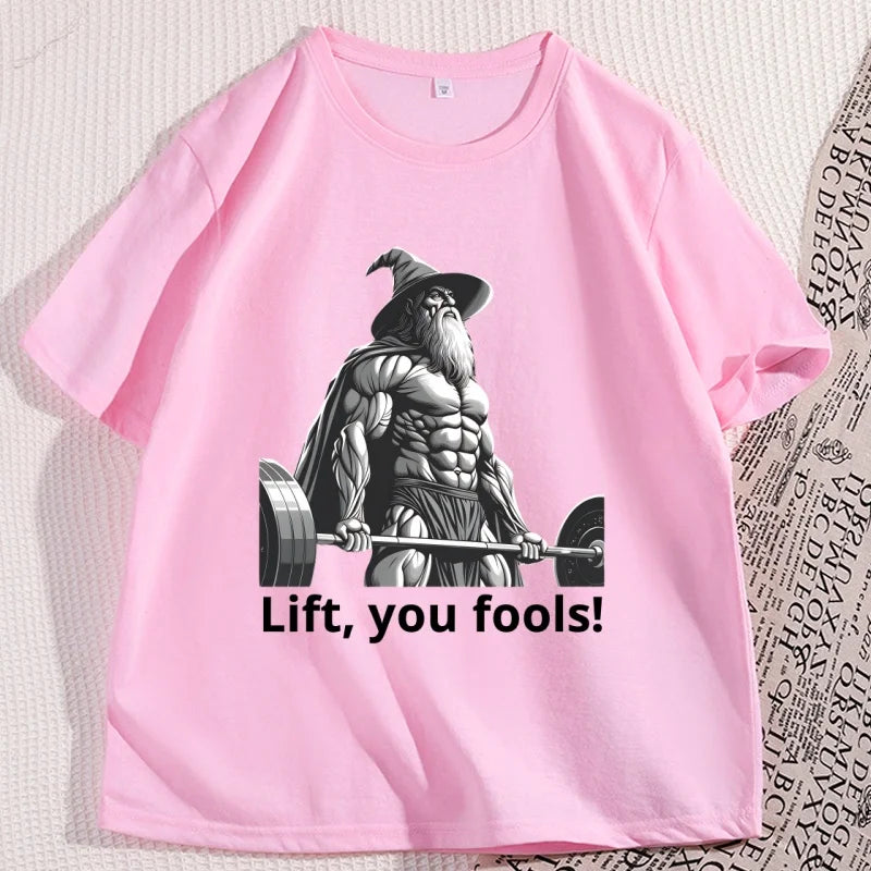 Funny Gym Meme T Shirt Men Workout T-shirt Cotton Short Sleeve Printed Graphic Tees Streetwear Clothing Men's Clothes