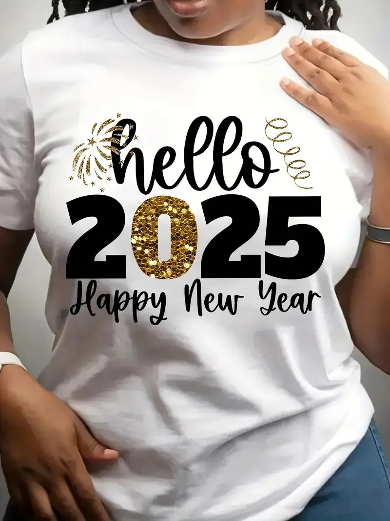 New Hot Selling Pattern Letters Printed Women's Fashion Short-sleeved T-shirt Cherry Round Neck Blouse Summer Fashion Polyester