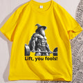 Funny Gym Meme T Shirt Men Workout T-shirt Cotton Short Sleeve Printed Graphic Tees Streetwear Clothing Men's Clothes