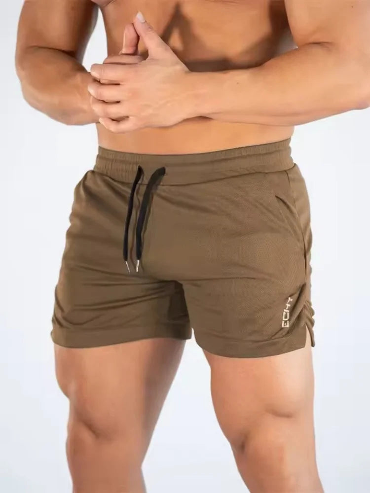 2025 Mens Gym Training Shorts Men Sports Casual Clothing Fitness Workout Running Grid quick-drying compression Shorts Athletics