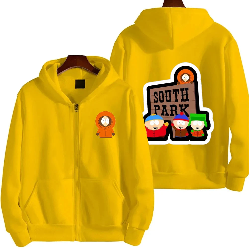 Cartoon Anime Zip-Up Hoodie | Men's & Women's Couple Sweatshirt