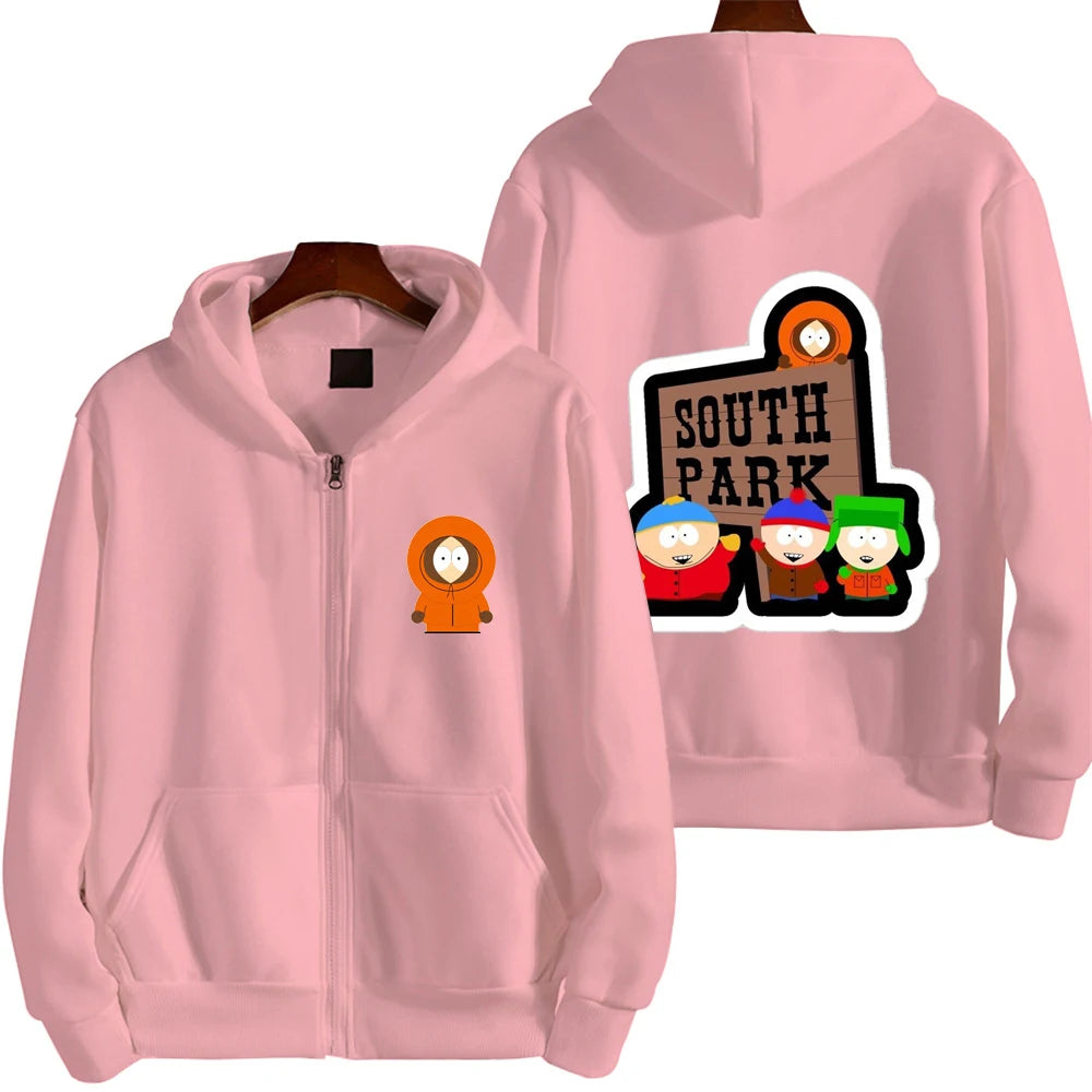 Cartoon Anime Zip-Up Hoodie | Men's & Women's Couple Sweatshirt