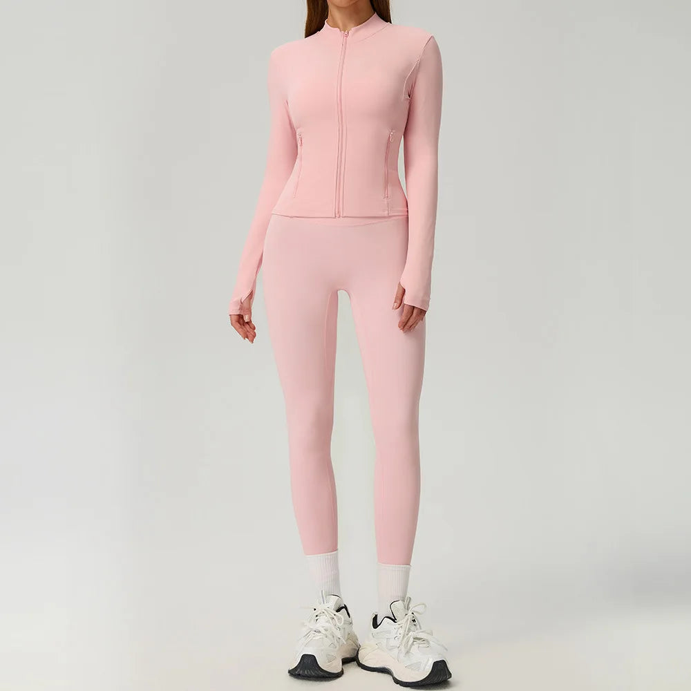 Yoga Set 2/3PCS Women Outfits Sportswear Workout Clothes Athletic Wear Gym Legging Fitness Bra Crop Top Long Sleeve Sports Suits