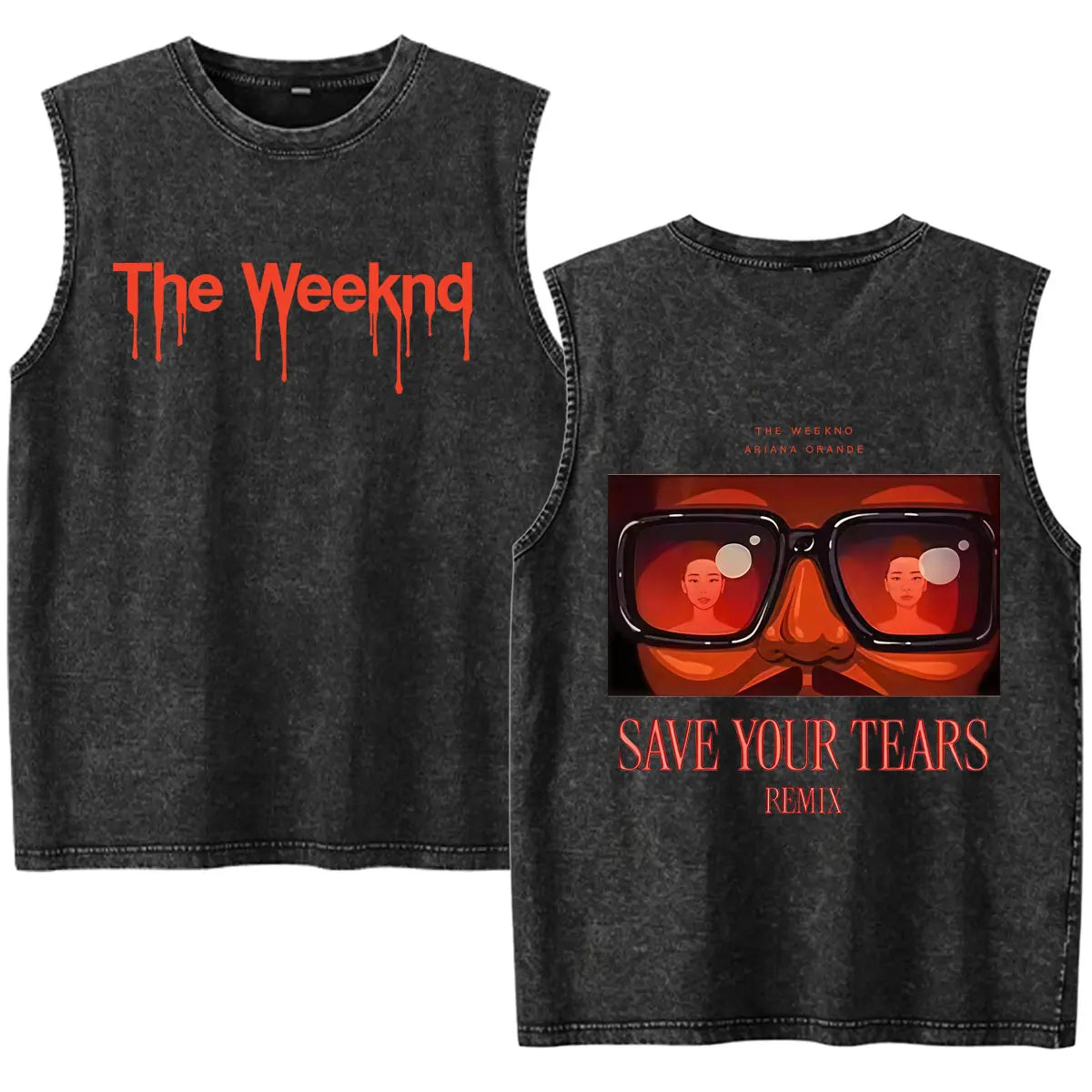 Rapper The Weeknd 2026 After Hours Til Dawn with Playboi Carti Tour Vintage Washed Tank Top Men Summer Oversized Fans Music Vest