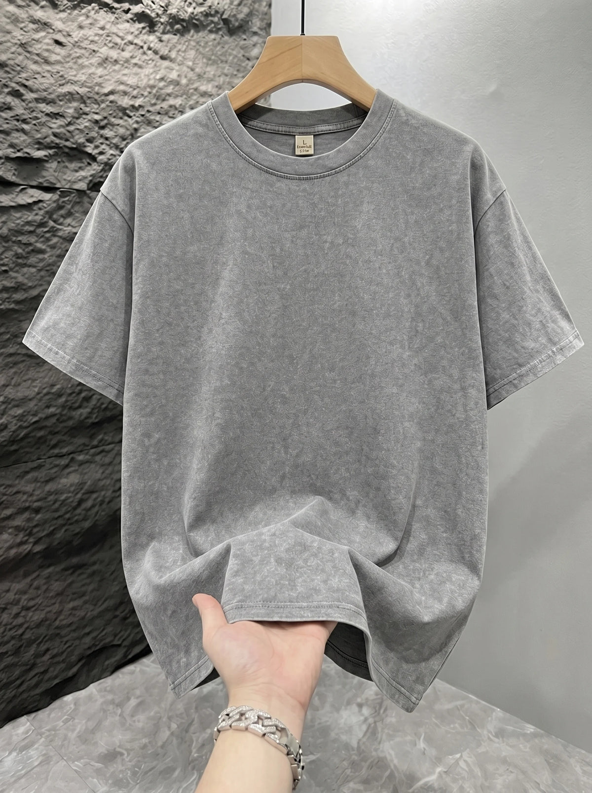Men Vintage Acid Washed T-shirt Solid Color Mineral Wash Blank Graphic Tee Oversized Loose Short Sleeve Unisex Hip Hop Streetwear Tops