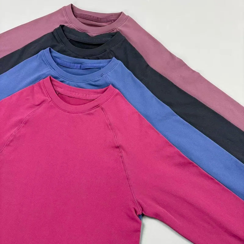 HISTELLO 2 Piece Gym Set Women Slim Fit Seamless Long Sleeve Top Elastic Fitness Leggings Sets Running Sports Yoga Workout Suit