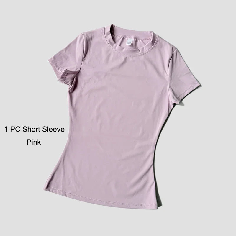 Yoga Suit Sports Set Women Quick-Drying Gym Set Tracksuit Running Workout Short Sleeve Leggings Sports Yoga Clothing