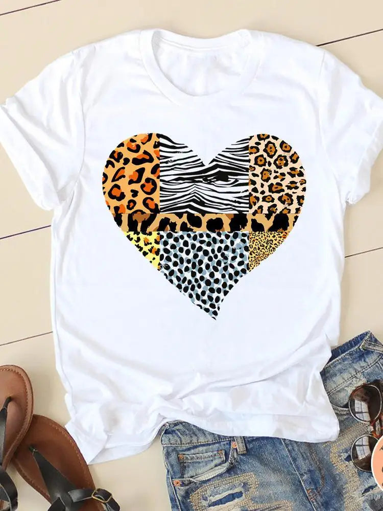 Casual Women's Fashion Women's Short Sleeve Summer Cartoon Fashion Clothing Harajuku  Tops  Graphic T Shirts Aesthetic Polyester