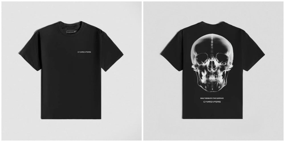 Muscle Fitness Men's T-shirt Summer Athleisure Workout Short Sleeve Skull Graphic Tees Cotton Gym Reapers Sports Shirts Tops