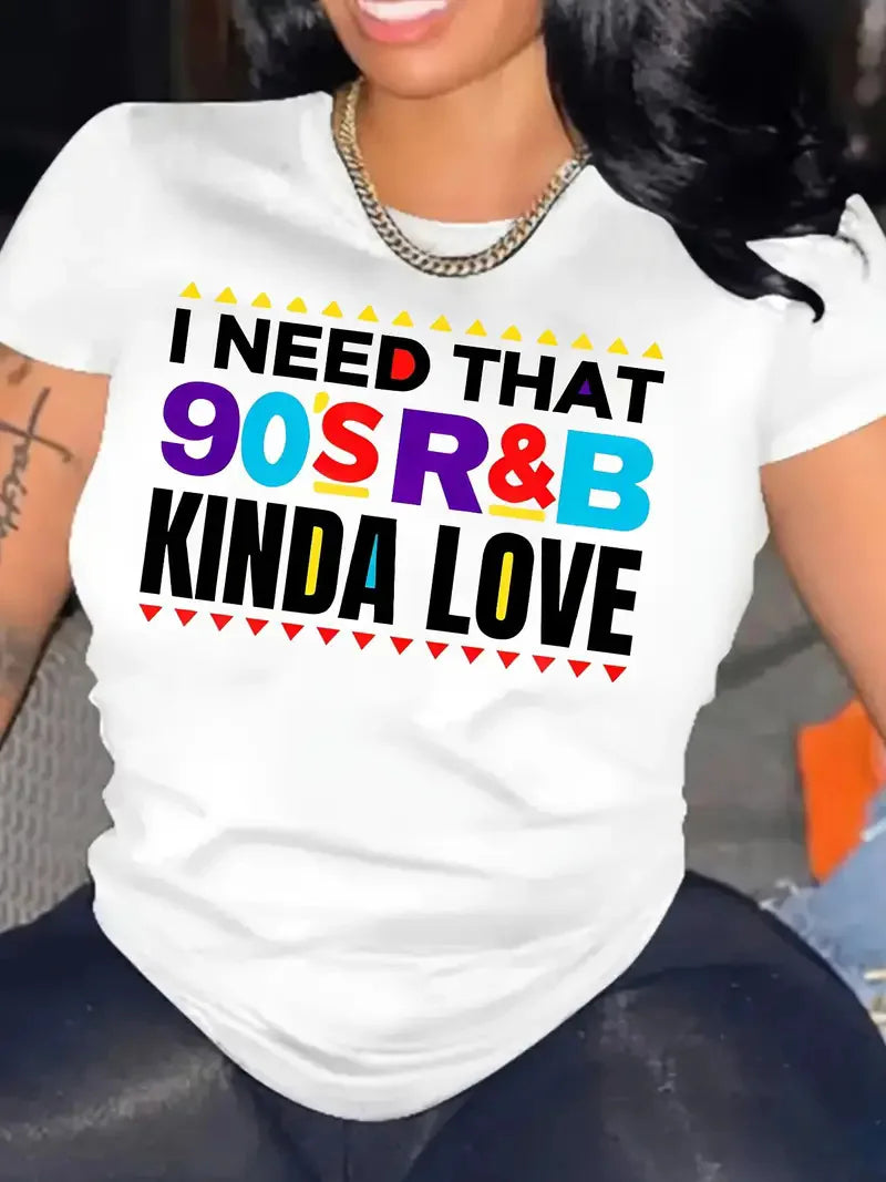 New Hot Selling Pattern Letters Printed Women's Fashion Short-sleeved T-shirt Cherry Round Neck Blouse Summer Fashion Polyester