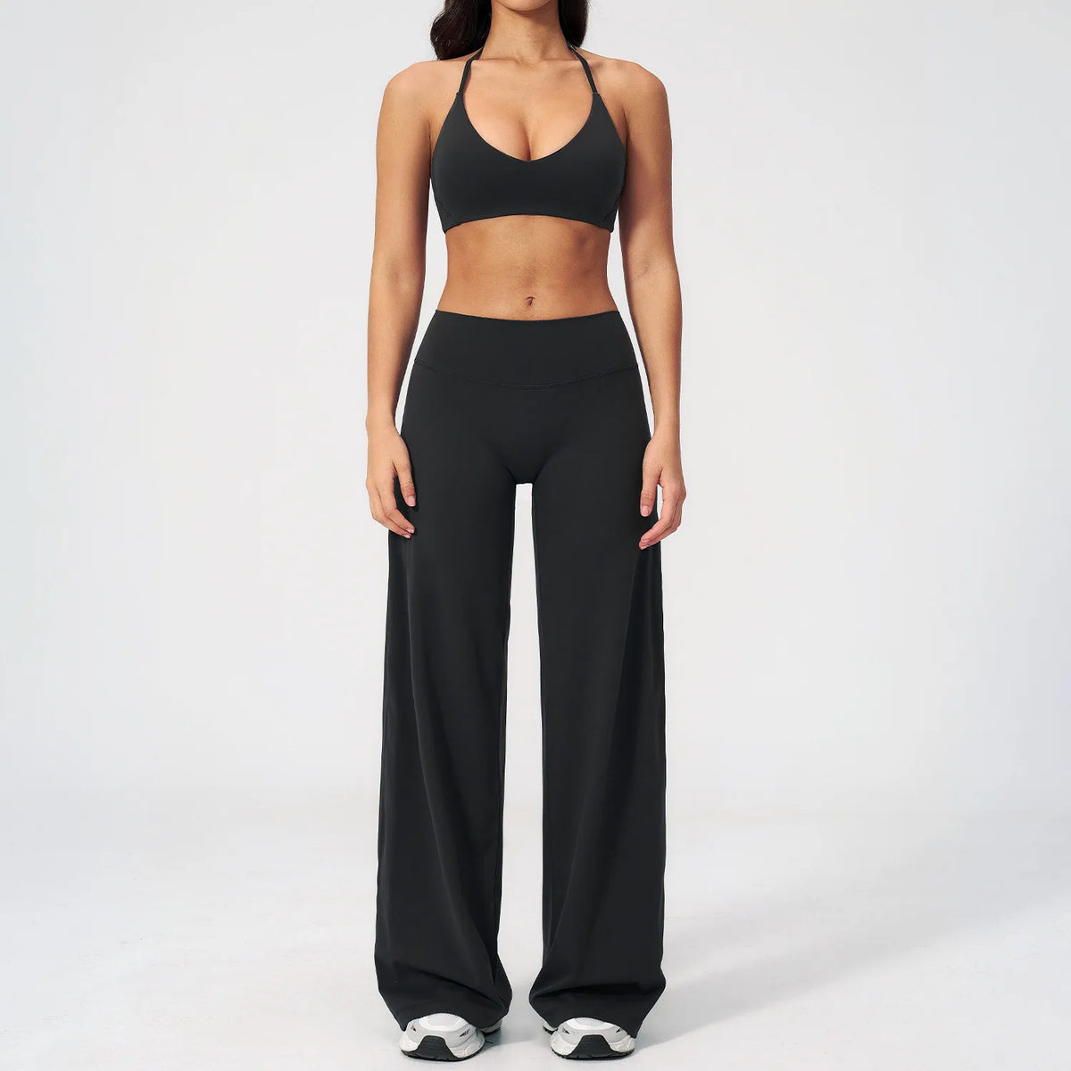 Women's Fitness Set Gym Tracksuit Breathable Sports Bra Flared Trousers Suit Workout Clothing Sportswear Female Athletic Wear
