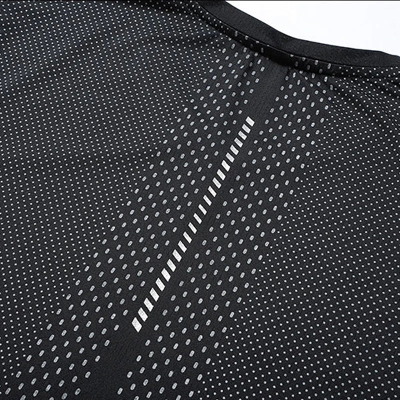 Men's Gym Muscle-Showing Fitness Short Sleeves Outdoor Running Training Thin Mesh Sports T-Shirt Men Summer Ice Silk T-Shirt