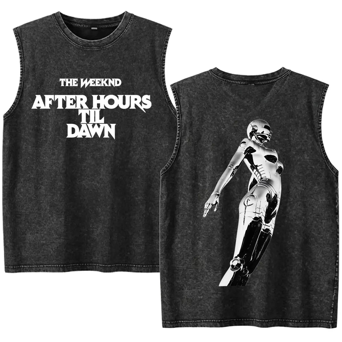 Rapper The Weeknd 2026 After Hours Til Dawn with Playboi Carti Tour Vintage Washed Tank Top Men Summer Oversized Fans Music Vest