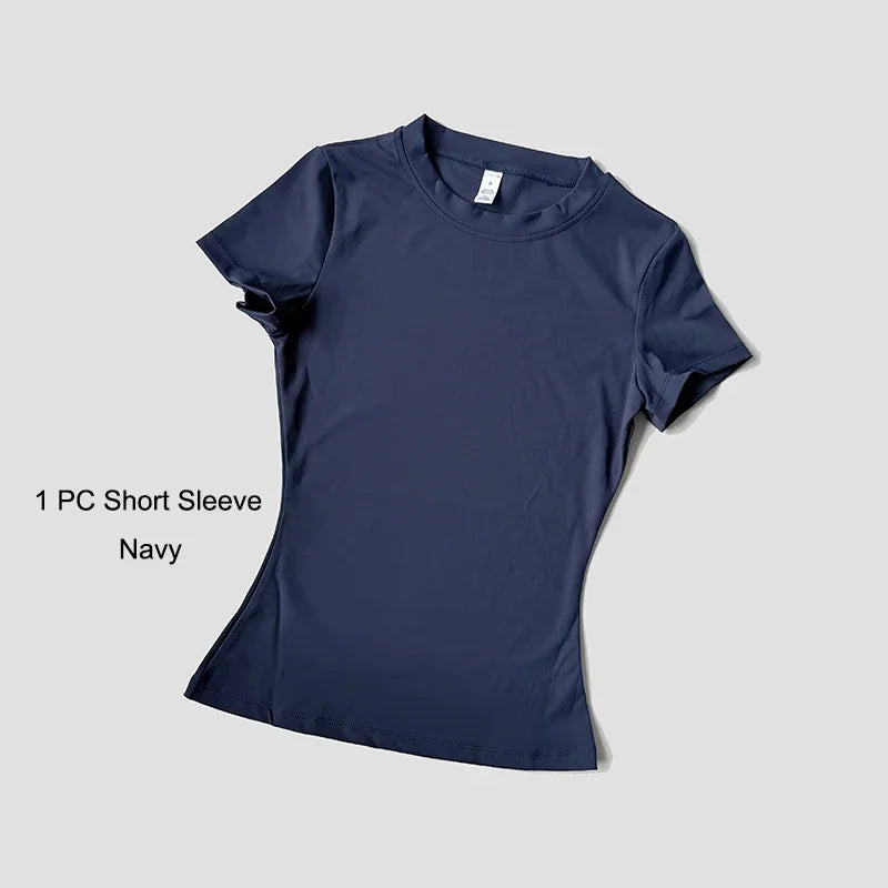 Yoga Suit Sports Set Women Quick-Drying Gym Set Tracksuit Running Workout Short Sleeve Leggings Sports Yoga Clothing