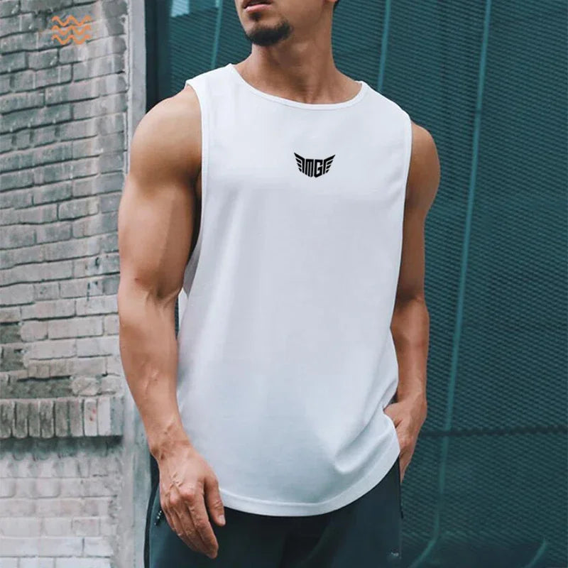 Mens Gym Clothing Fitness Bodybuilding Mesh Tank Tops Stringer Singlet Vest Clothes Sleeveless Shirts Muscle Summer Undershirt