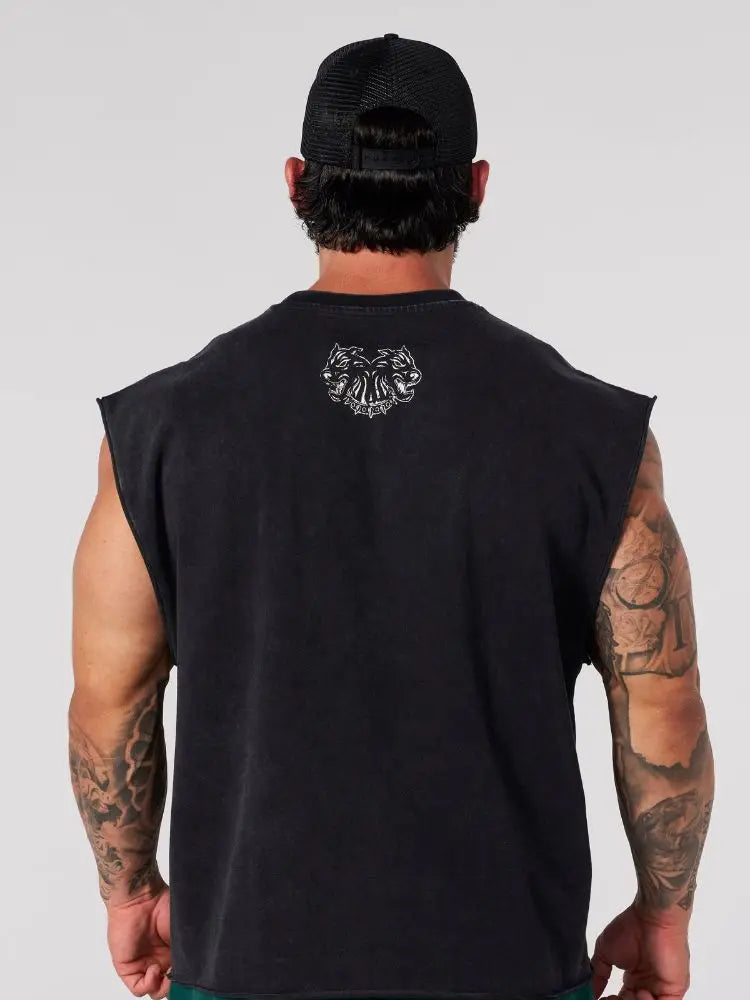 Chaozhou brand hot sales high street American retro washable old vest boys summer ins Chaozhou brand sports pure cotton sleevele