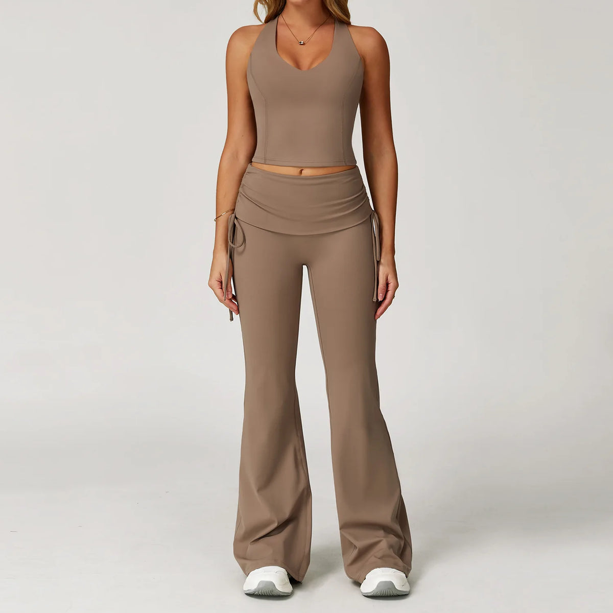 Women Tracksuit Yoga Set 2 Pieces Workout Outfits Fitness Sportswear Gym Clothes High Waist Leggings Sports Bra Athletic Wear
