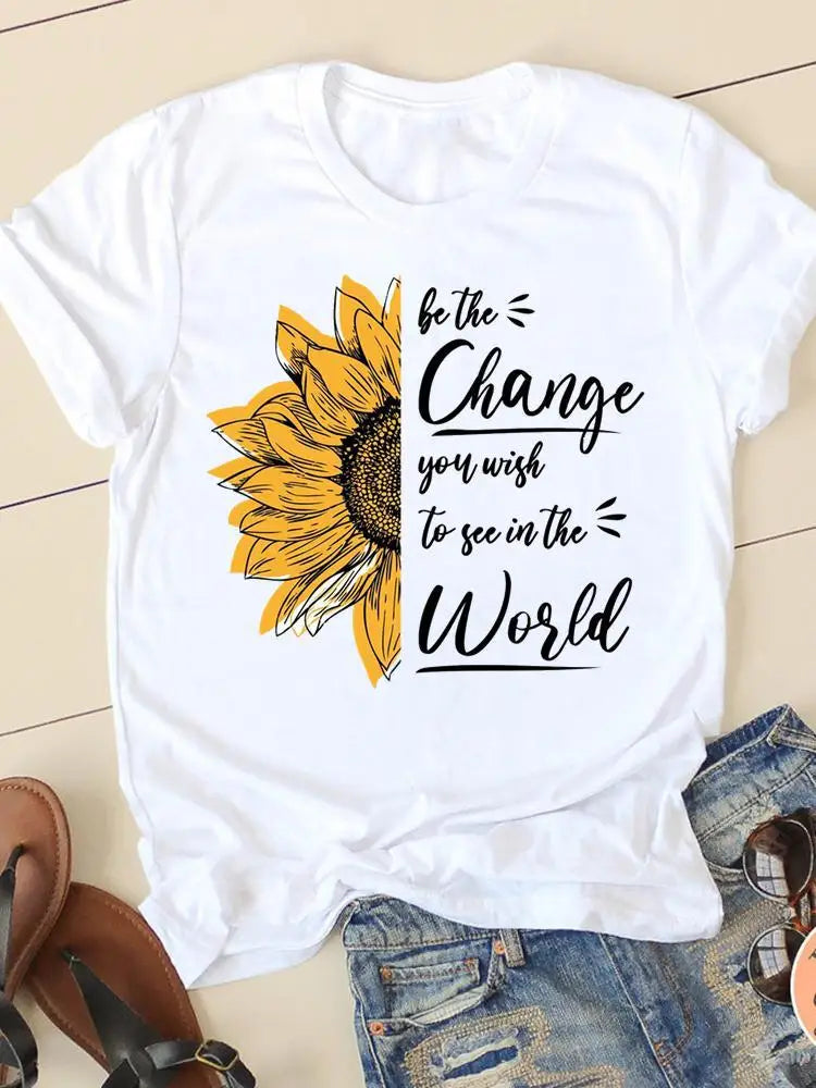 Casual Women's Fashion Women's Short Sleeve Summer Cartoon Fashion Clothing Harajuku  Tops  Graphic T Shirts Aesthetic Polyester