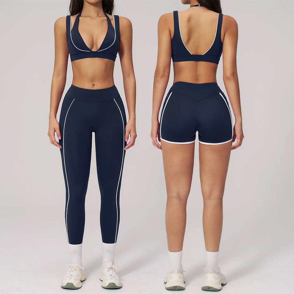 Women's Tracksuit 2PCS Fitness Suit Summer Yoga Sets Sportswear Workout Sports Bra High Waist Leggings Gym Clothing Sports Suits