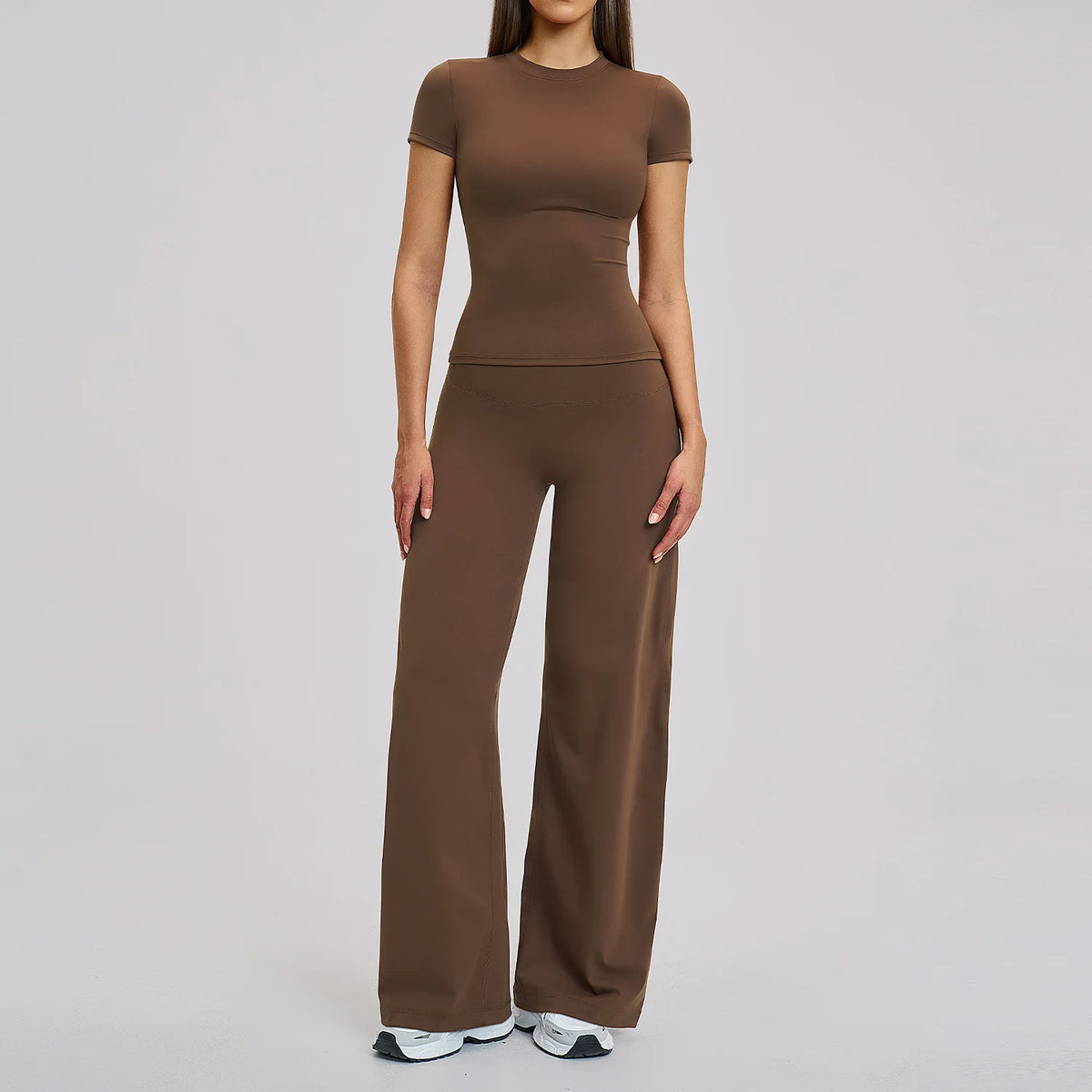 Women's Fitness Set Gym Tracksuit Breathable Sports Bra Flared Trousers Suit Workout Clothing Sportswear Female Athletic Wear