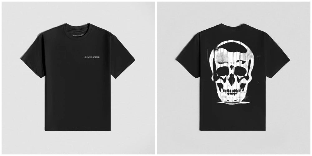 Muscle Fitness Men's T-shirt Summer Athleisure Workout Short Sleeve Skull Graphic Tees Cotton Gym Reapers Sports Shirts Tops