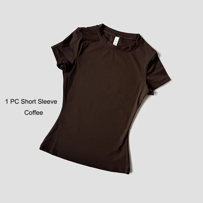 Yoga Suit Sports Set Women Quick-Drying Gym Set Tracksuit Running Workout Short Sleeve Leggings Sports Yoga Clothing