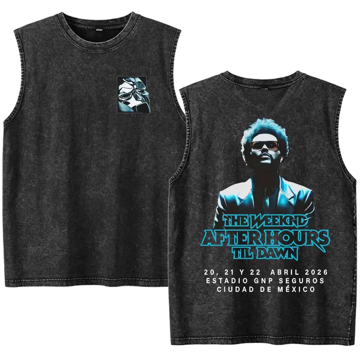 Rapper The Weeknd 2026 After Hours Til Dawn with Playboi Carti Tour Vintage Washed Tank Top Men Summer Oversized Fans Music Vest