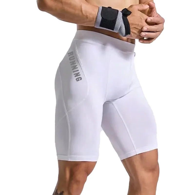 Men Bodybuilding Shorts Fitness Workout Inseam Gym Knickers Male Muscle Alive Elastic Compression Tights Skinny Leggins Hombre